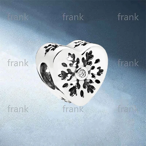 

796359CZ SNOWFLAKE HEART CHARM