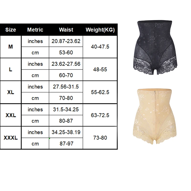 Женские трусики с высокой талией Корректирующее белье на молнии для похудения