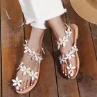 Женские пляжные сандалии, шлепанцы коричневого цвета, с цветочным принтом, на квадратной подошве, на плоской подошве, лето 2021