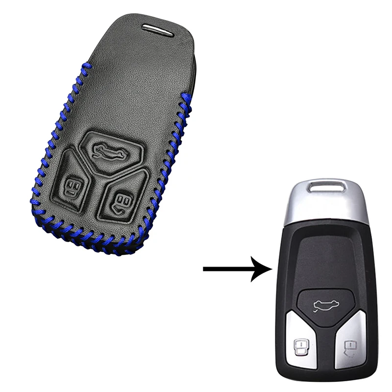 YOLU Car Key fob Cover Leather Case for Audi Q7/TT Bag Shell Red/Black/Blue | Автомобили и мотоциклы