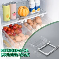 2021 brand new slide fridge freezer organizer refrigerator storage rack shelf drawer organization tray cutlery stationery