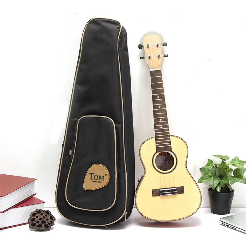 

23 Inch Ukulele Solid Spruce Top Mahogany musical instruments With Pickup And Gig Bag