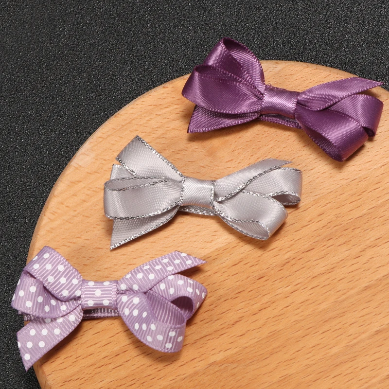 Kids Barrettes Morandi Color Thread Ribbon Bows Clips Hairpin Girl's Boutique Hair Clip Headware Accessories 6pcs/set | Детская