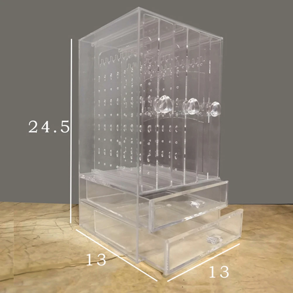 

Plastic Jewelry Organizer Dust-proof Earrings Ear Studs Display Stand Holder Bracelet Jewelry Storage Rack