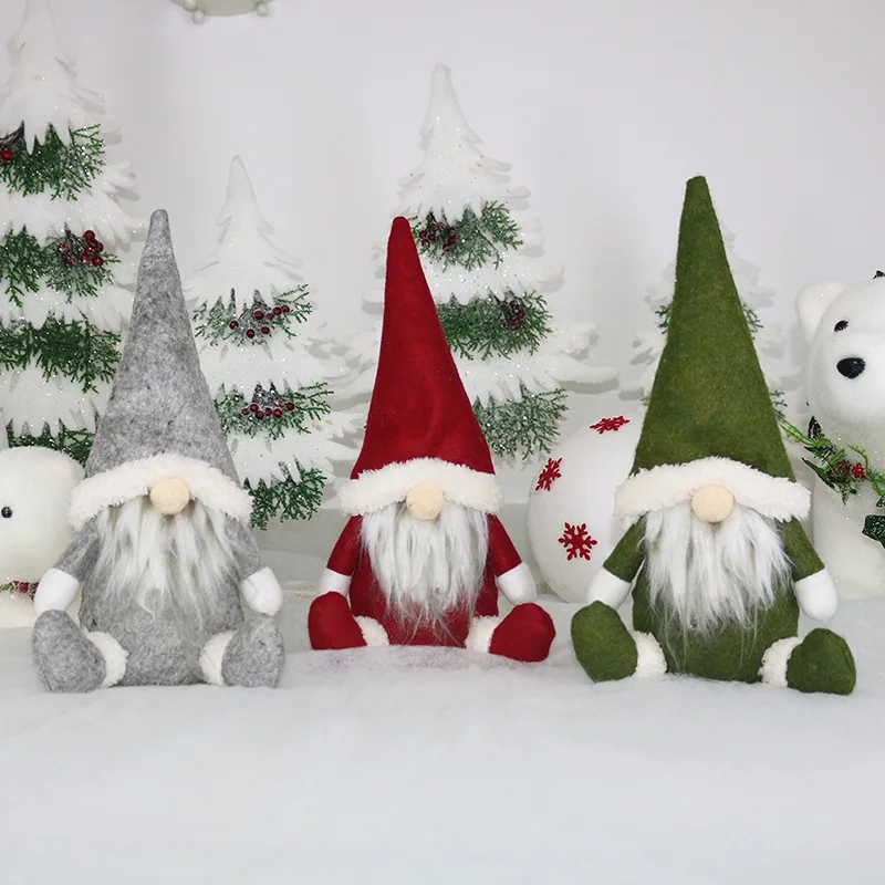 

31*16cm Xmas Faceless Santa Claus Doll Mini Household Nordic Style Decorative Toy