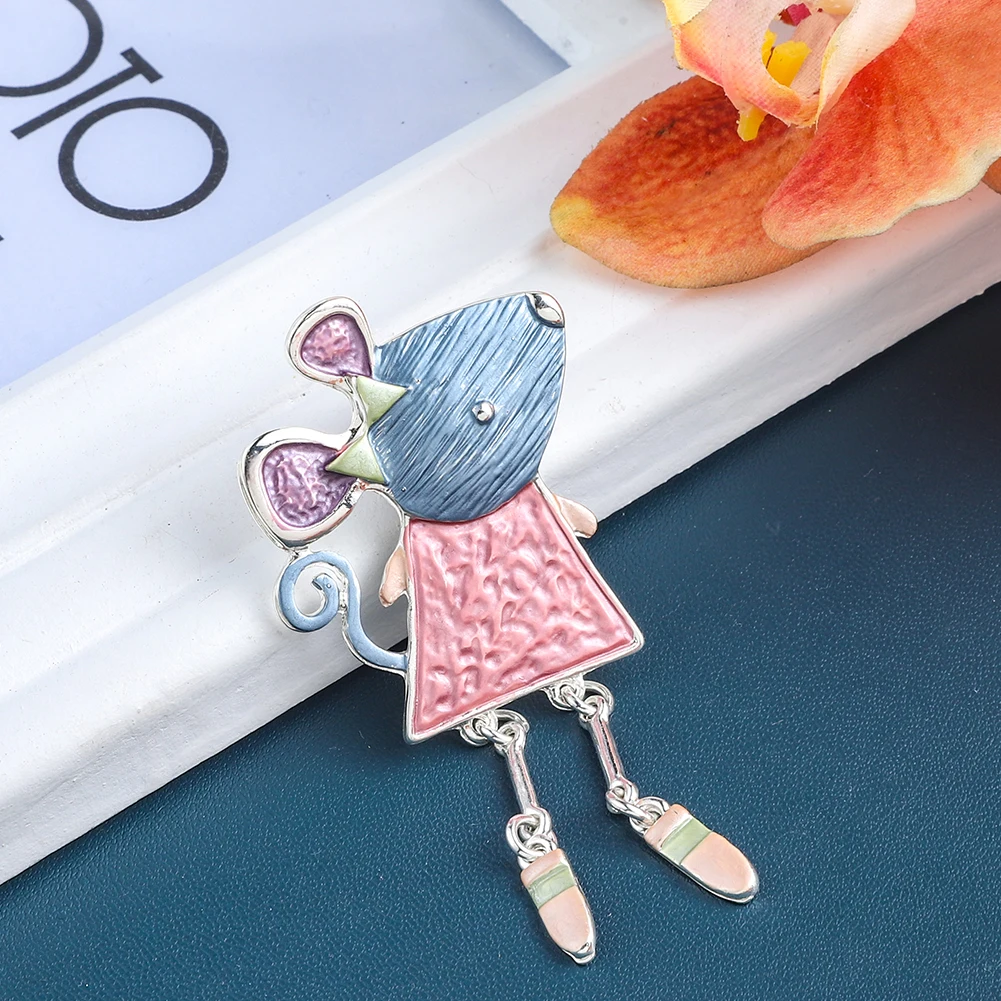 MeiceM 2021 Новый дизайн Милая мышь магнитная пряжка брошь аксессуары для одежды