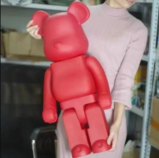 Pink Ограниченная версия 1000% медведь Popobe Momo 70 см DIY Краска для ПВХ фигурка белого цвета с полипропиленовым пакетом - Цвет: Pink