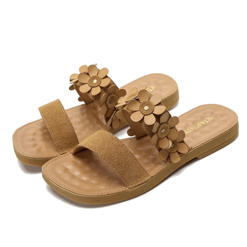 

Women's Sandals 2021 Summer Rome Sandals Flat Shoes Female Slides Solid Shoes Plus Size Sandalias Mujer