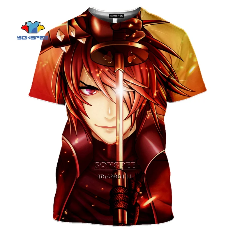 

SONSPEE Anime Togainu no Chi 3D Print Women Men's T-shirts Summer T-shirt Tshirt Harajuku Casual Short Sleeve Plus Size XS-7XL