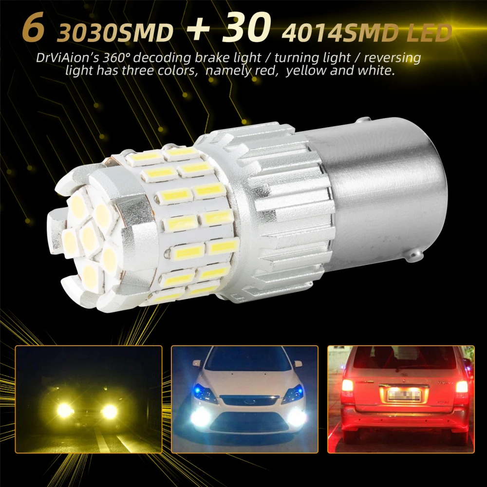 

2pcs Canbus turn signal lights 1156/BA15S-36SMD Brake Tail Side Marker Corner Blinker Lamp white yellow red