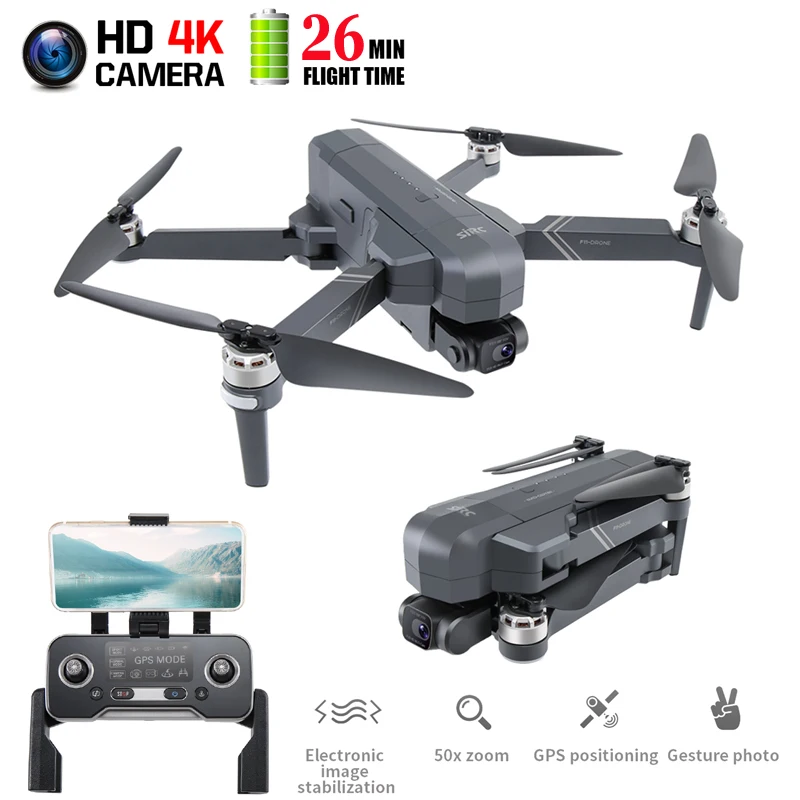 

Дрон SJRC F11 Pro, камера 4K HD на двухосевом подвесе со стабилизацией, GPS, WiFi, FPV, мотор бесколлекторный