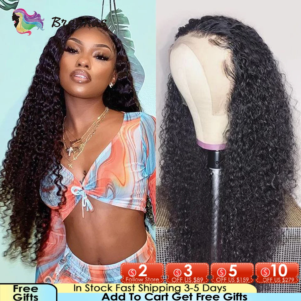 

Lace Wig Jerry Curly Human Hair for Women Brazilian Natural Hairline Long Wig Pre Plucked Bleached Knots Baby Hair Lace Wig