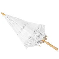 new wedding lace umbrella cotton embroidery bridal umbrella white beige parasol sun umbrella for wedding decoration photography