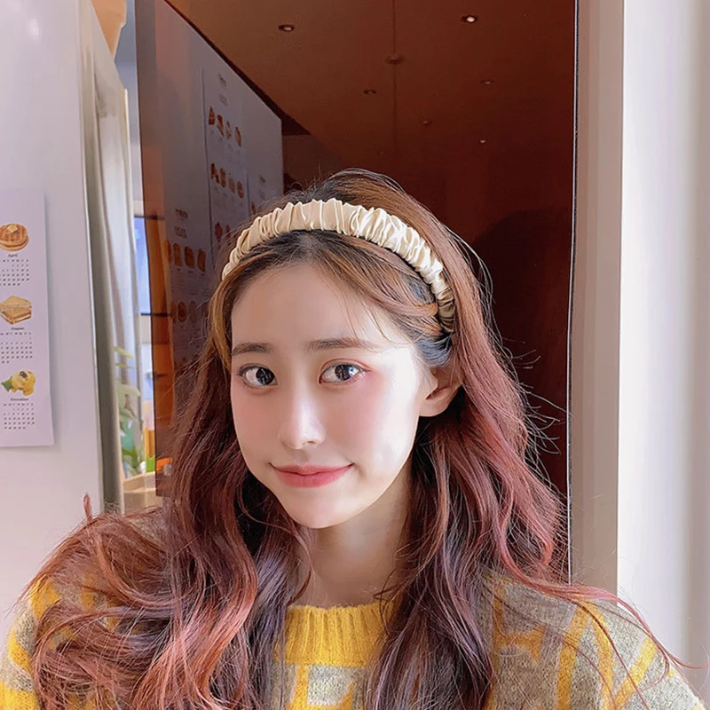 

2020 New Pleated Bubble Girls Headband Colorful Multi-purpose Headband Hair Clip Vantage Hair Bundle Headdress HTML1