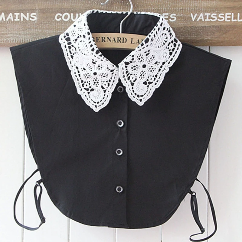 

Fashion New Hot 1 Pc Women Girls Pure Color Lace Detachable Lapel Choker Necklace Shirt Fake False Collar High Quality