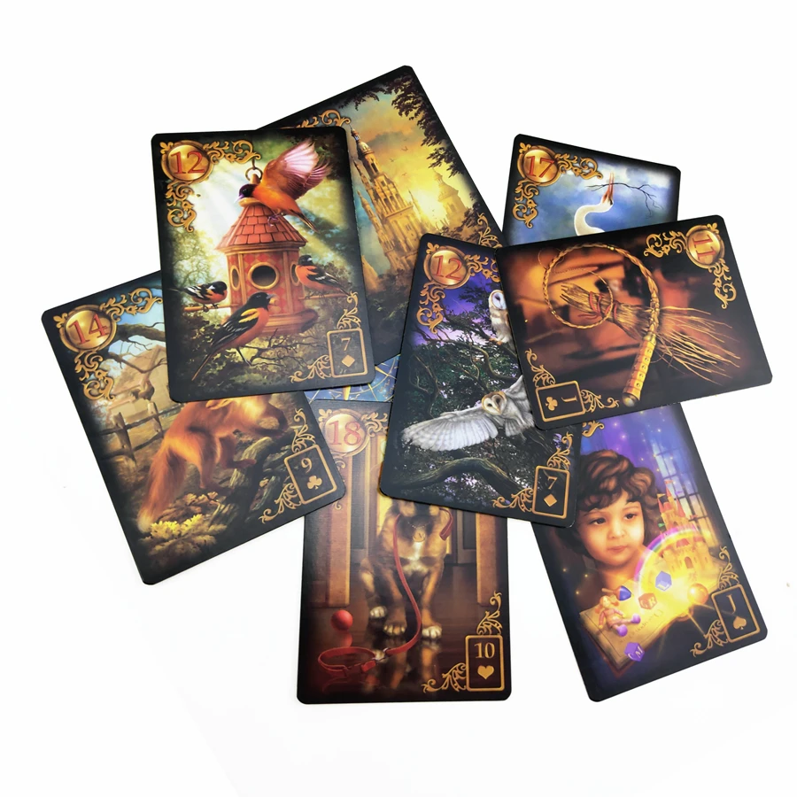 Колода карт Golden Reverie Lenormand с изображением оракула раскрывает ваши истинные