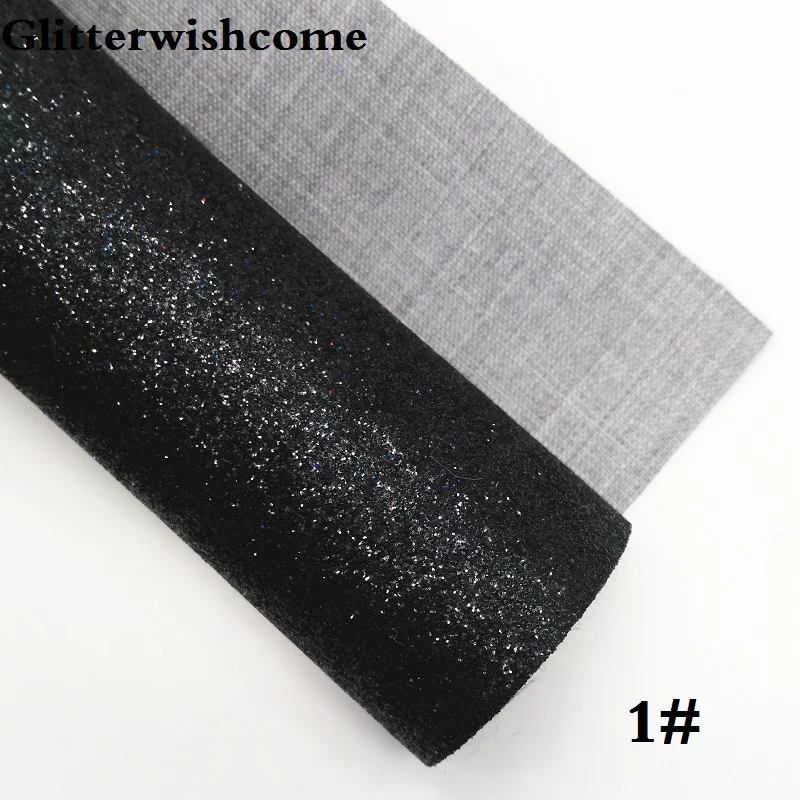 1 Glitterwishcome 21X29 см A4 Размер Vinilo Textil, Vinil Para Lazos, блестящий винил, тонкая блестящая ткань для бантов, GM154A - Цвет: 1