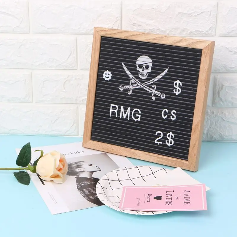 

Felt Letter Board 10x10 Inch Solid Oak Wood Material With 340 White Letters Numbers Bag And Wood Easel 72XF