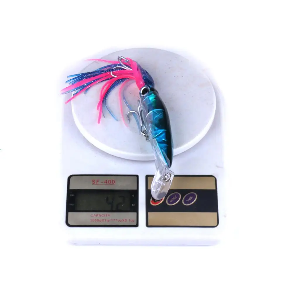 14 см пластиковая кальмарная лента Crankbait с кисточкой рыболовные приманки снасти |