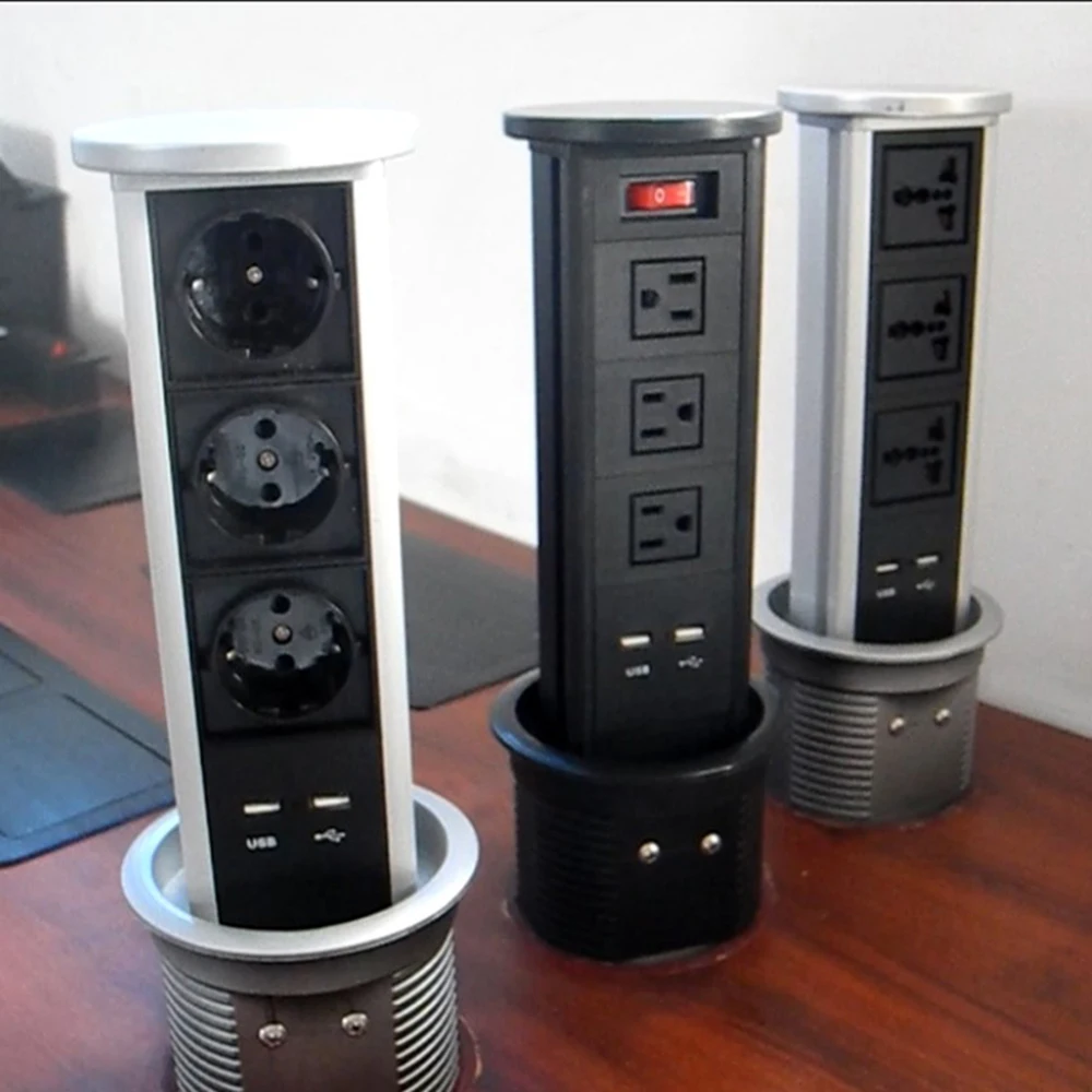 Пневматическая Выдвижная настольная розетка/скрытая розетка/3 немецких