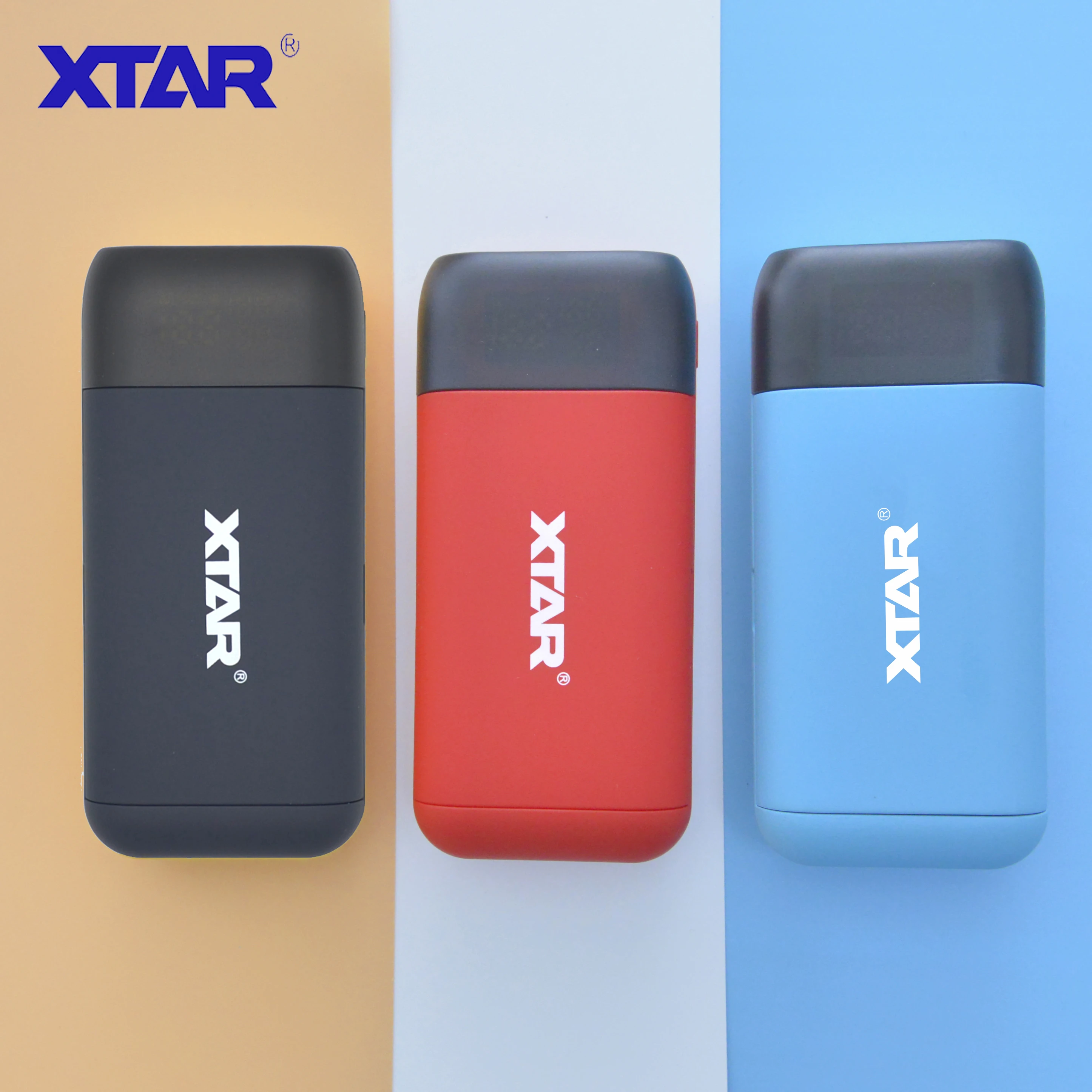 

XTAR PB2S 18650 Battery Charger Powerbank Black Red Blue LCD Li-ion Battery Charger 18650 20700 21700 Battery Charger POWER BANK