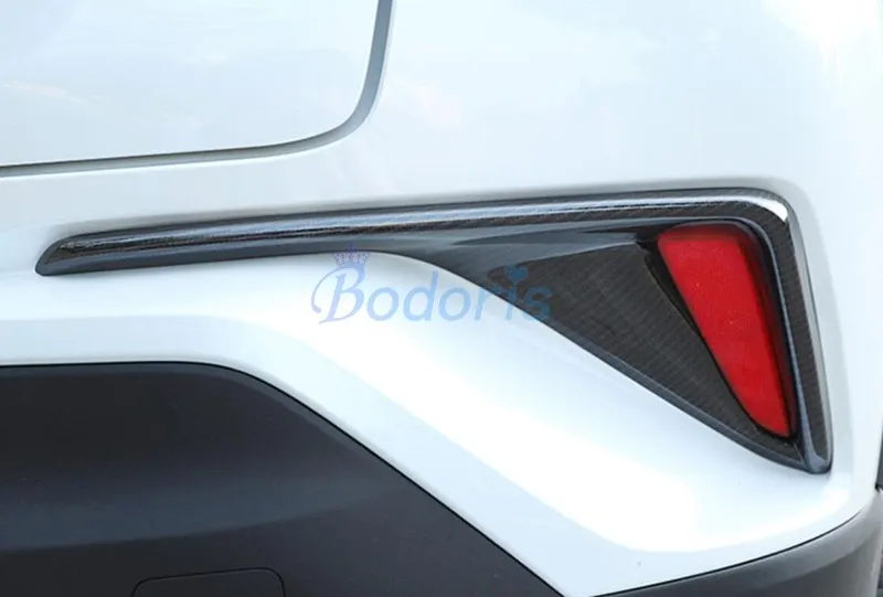 

Carbon Fiber Color Rear Fog Lamp Cover Light Overlay Frame Chrome Car Styling 2016-2018 For Toyota C-HR CHR C HR Accessories