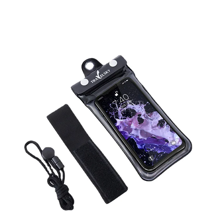 

Mobile phone transparent PVC waterproof airbag swimming diving bags custom can touch screen photo new armband