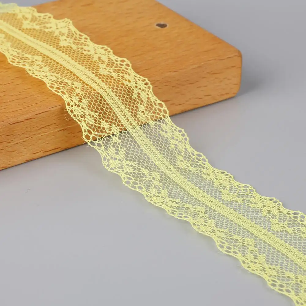 Эластичная эластичная кружевная лента 40 мм широкая белая вышитая хлопковая