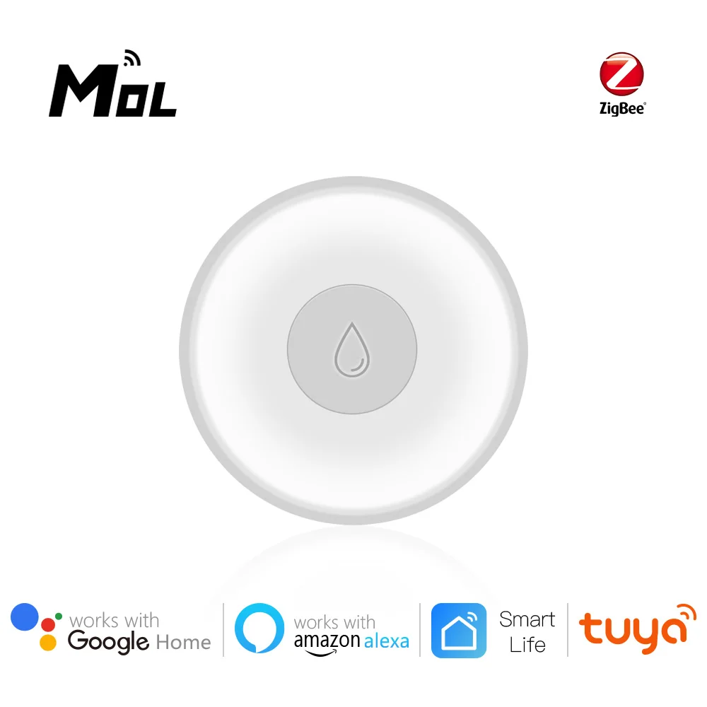 

Моль Tuya Smart Zigbee утечки воды Сенсор Беспроводной детектор наводнения детектор утечки воды умный дом с технологией Zigbee автоматизации охранно...