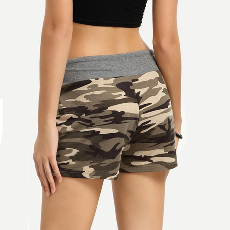 

2021 Womens Camouflage Shorts Ladies High Waist Shorts High Quality Camouflage Shorts Fashion Casual Cotton Drawstring Shorts