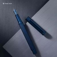 hongdian blue metal fountain pen ink pen blue effinebent nib beautiful tree texture business office school supplies writing