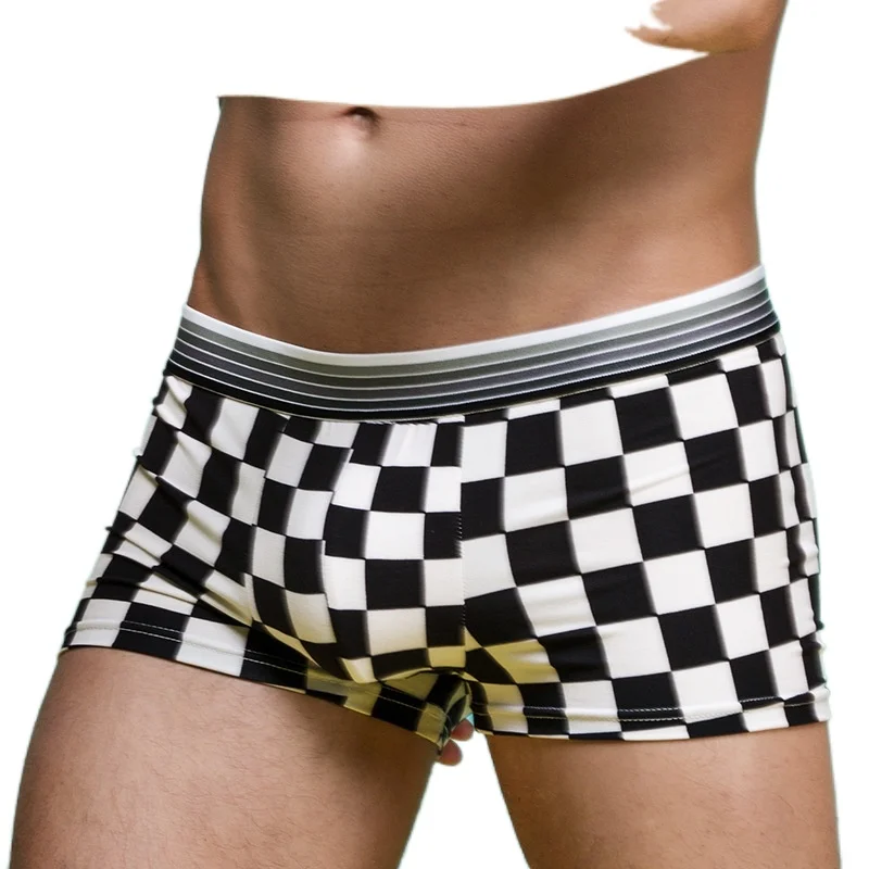 

4 pack men's underwear cartoon gift box middle waist cute sexy panties 2021