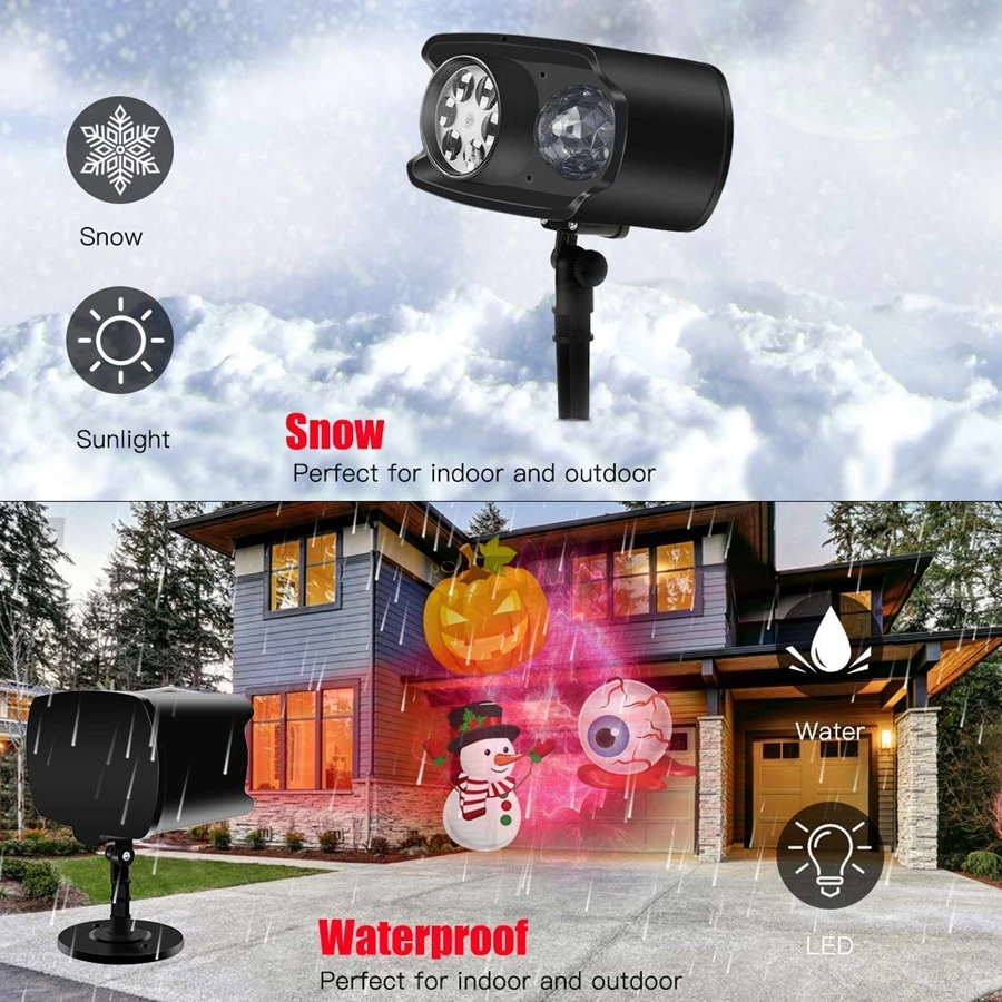 13 Вт Рождественский светильник проектор с анимационным эффектом IP65