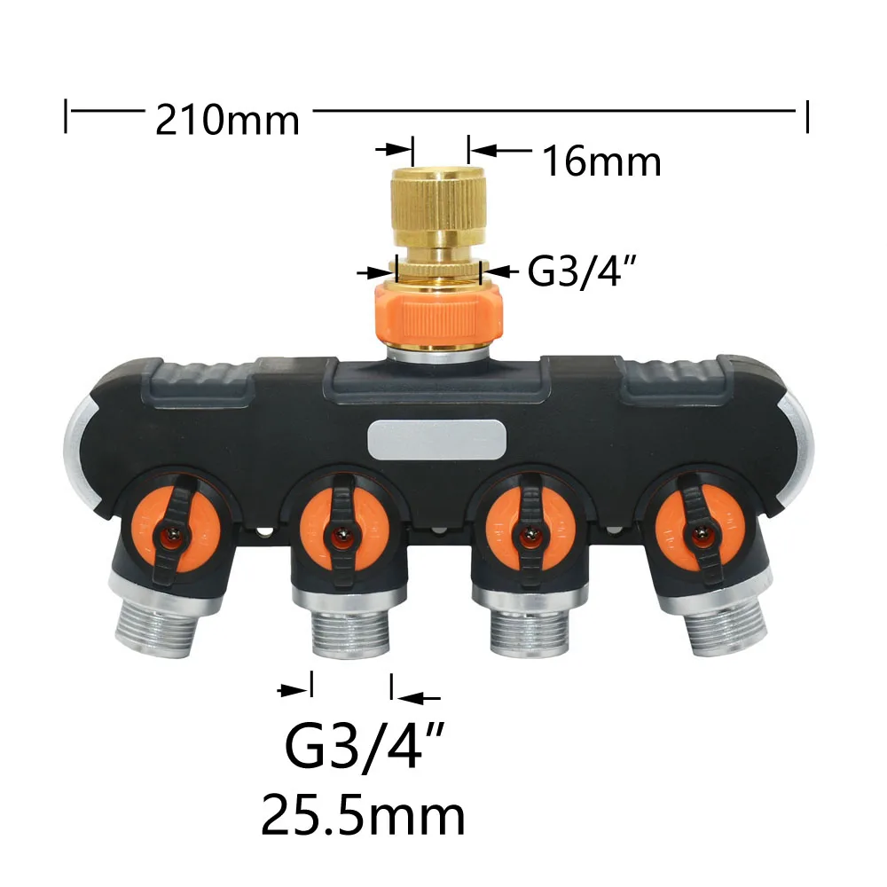 2/4 Way сад крана женского 1/2 3/4 до дюйма Y орошённые клапаны шланг делитель воды