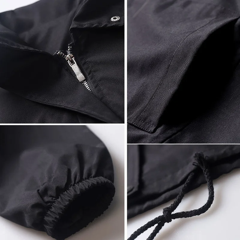 

Jackets Women Solid Vintage Couples Oversize Casual Simple Hip Hop Coats Spring Safari Style Ulzzang Ins Fashion All-match Cozy