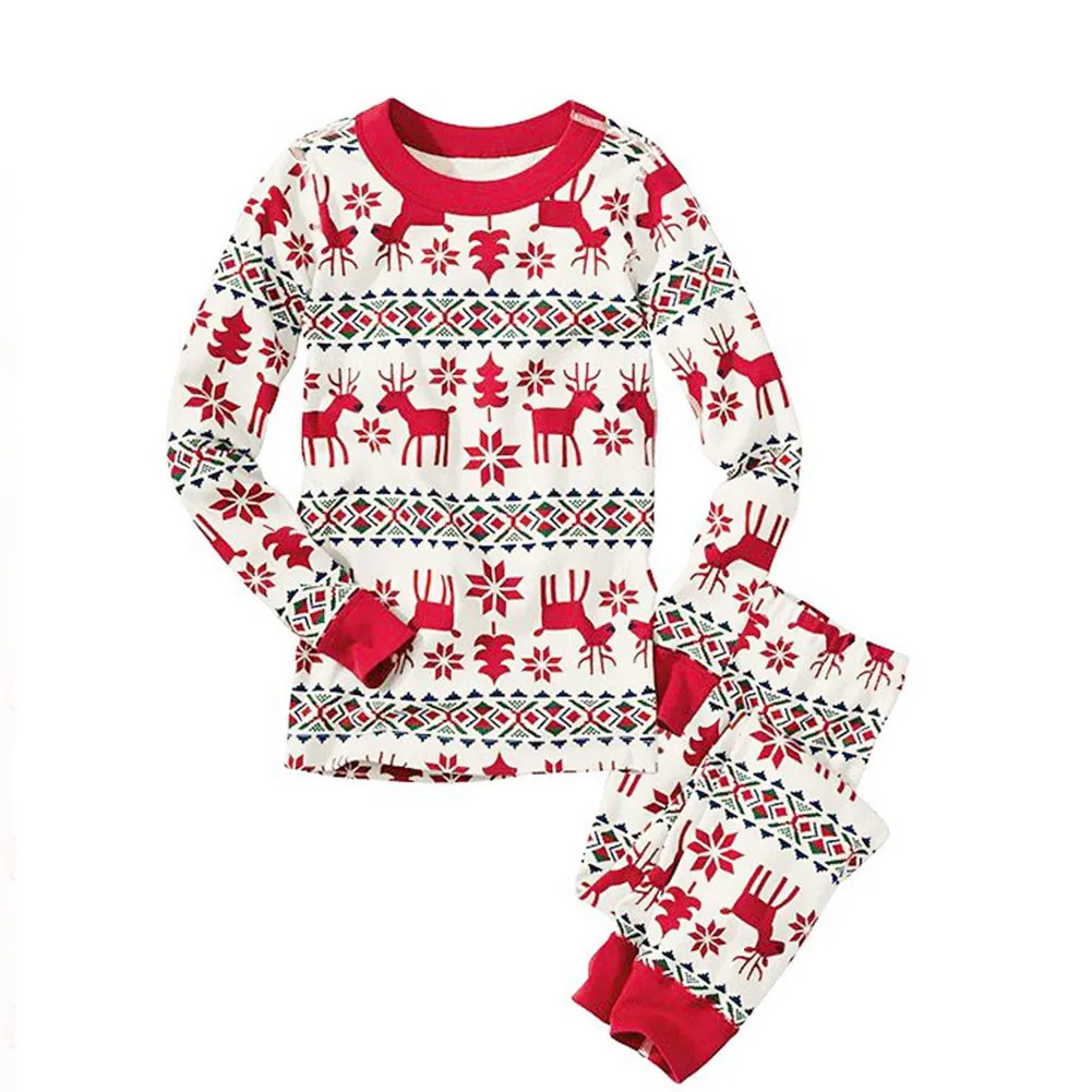 Недавно Семейные комплекты Рождественская Пижама топы с длинными рукавами и
