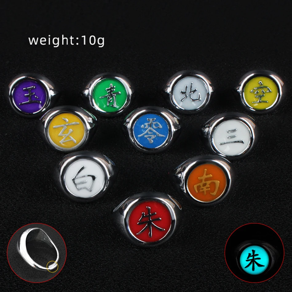 Anime Cosplay Akatsuki Member Luminous Rings Deidara Pain Konan Hidan Itachi Zhu Costume Accessories Props Child Gifts | Тематическая