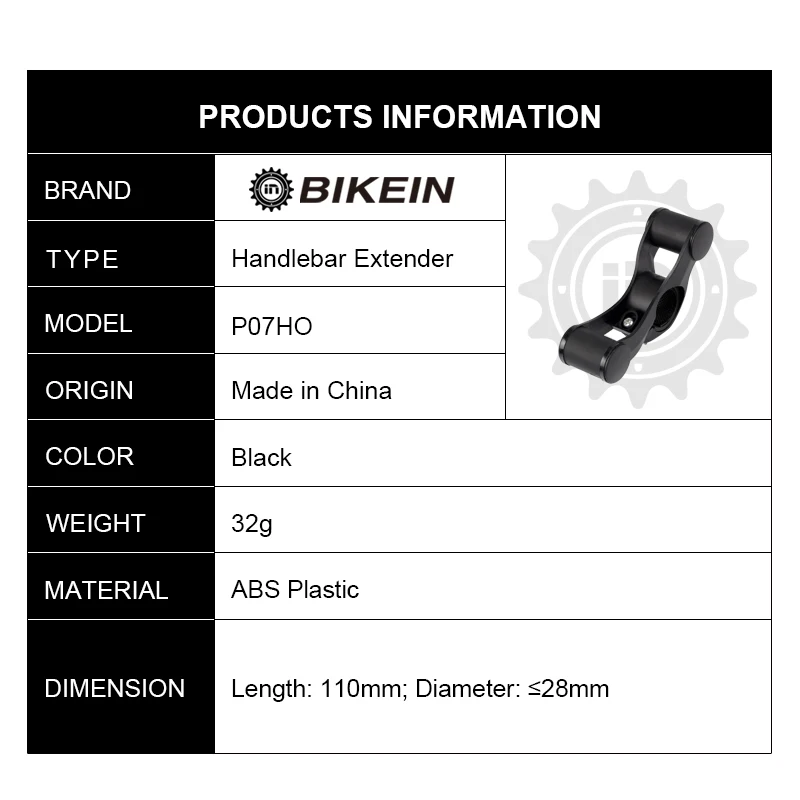 BIKEIN Mountain Bike Handlebar Extender Bicycle Lamp Headlight Speedometer Computer Bell Mount Holder MTB Handle Bar Bracket 32g |