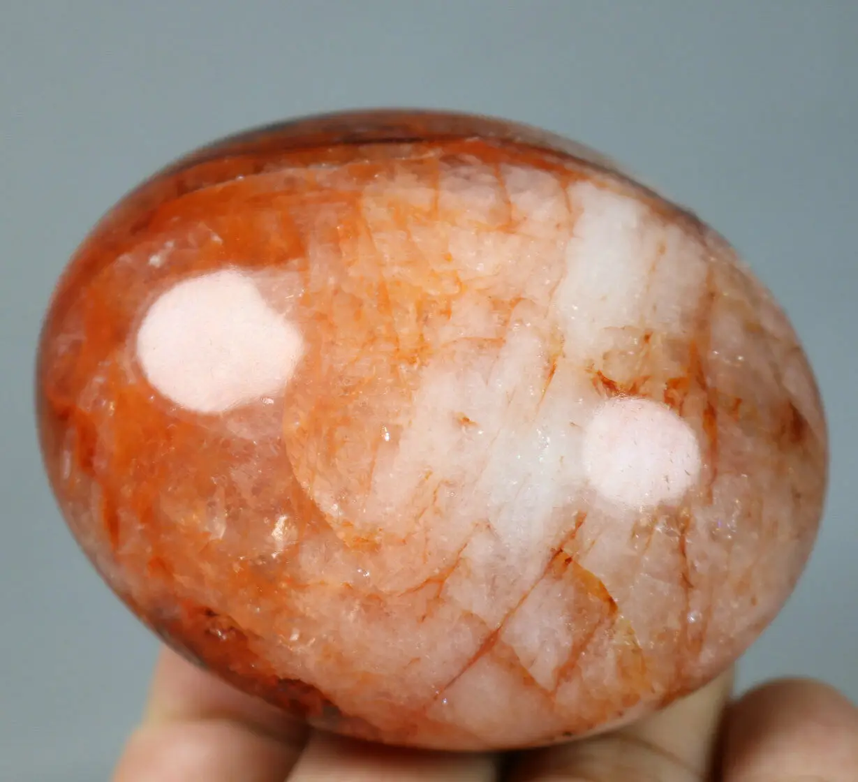 

Beautiful Natural Flame Quartz Polished Crystal Egg Energy Healing Reiki accessory