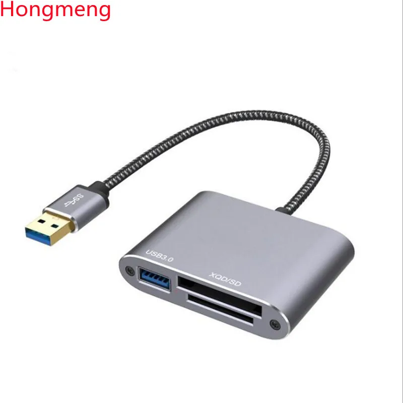 

Hongmeng USB 3,0 XQD/ SD-ридер, концентратор, три в одном, устройство для чтения камер, настольное расширение для ноутбуков и ПК