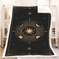 tarot astrology sherpa throw blanket gothic skull astrology bedspreads plush sofa blanket moon galaxy bedding