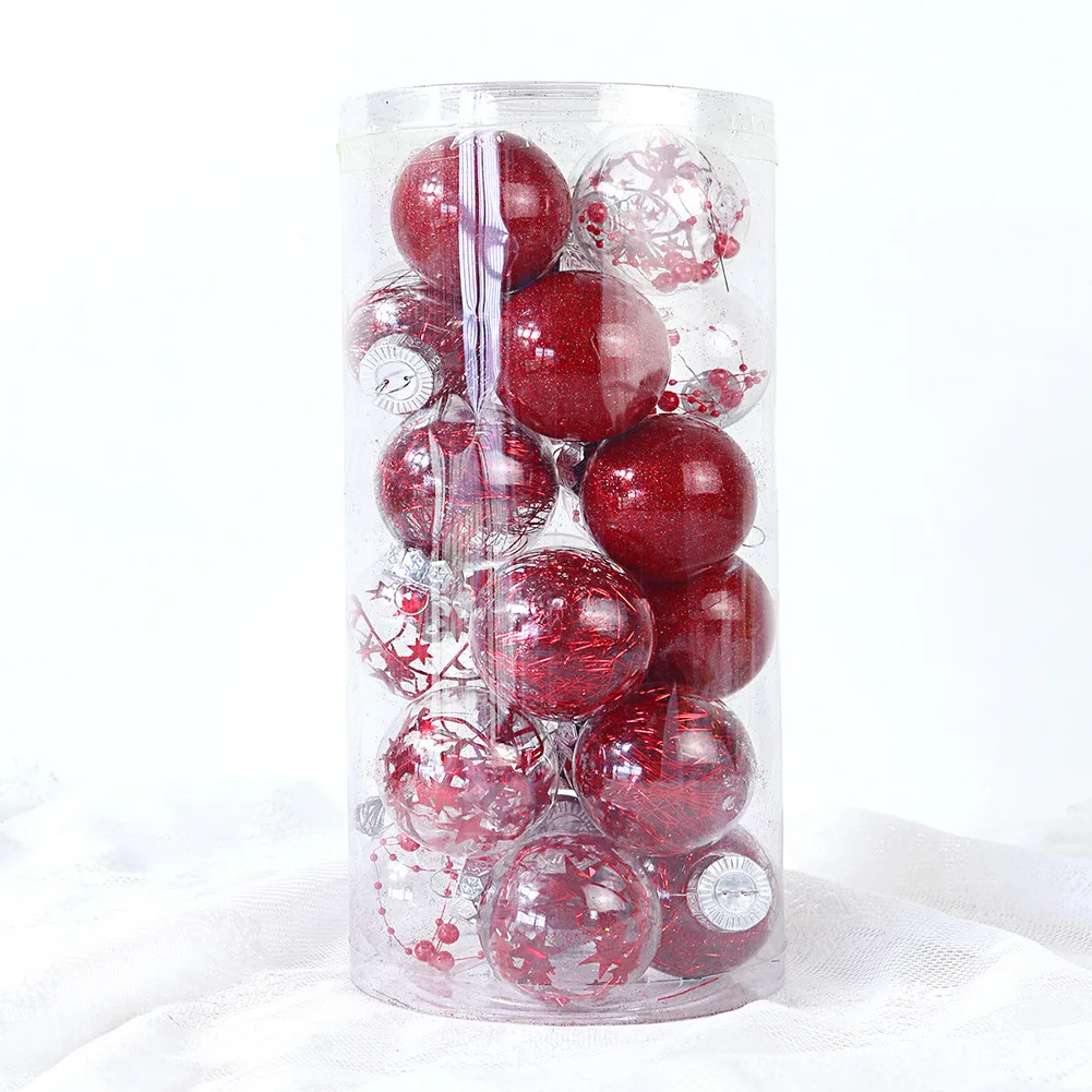 

24pc 6cm Glitter Ball Christmas Baubles Xmas Tree Decoration Hanging Ball Decoration Gifts Navidad Xmas Tree Hanging Decoration