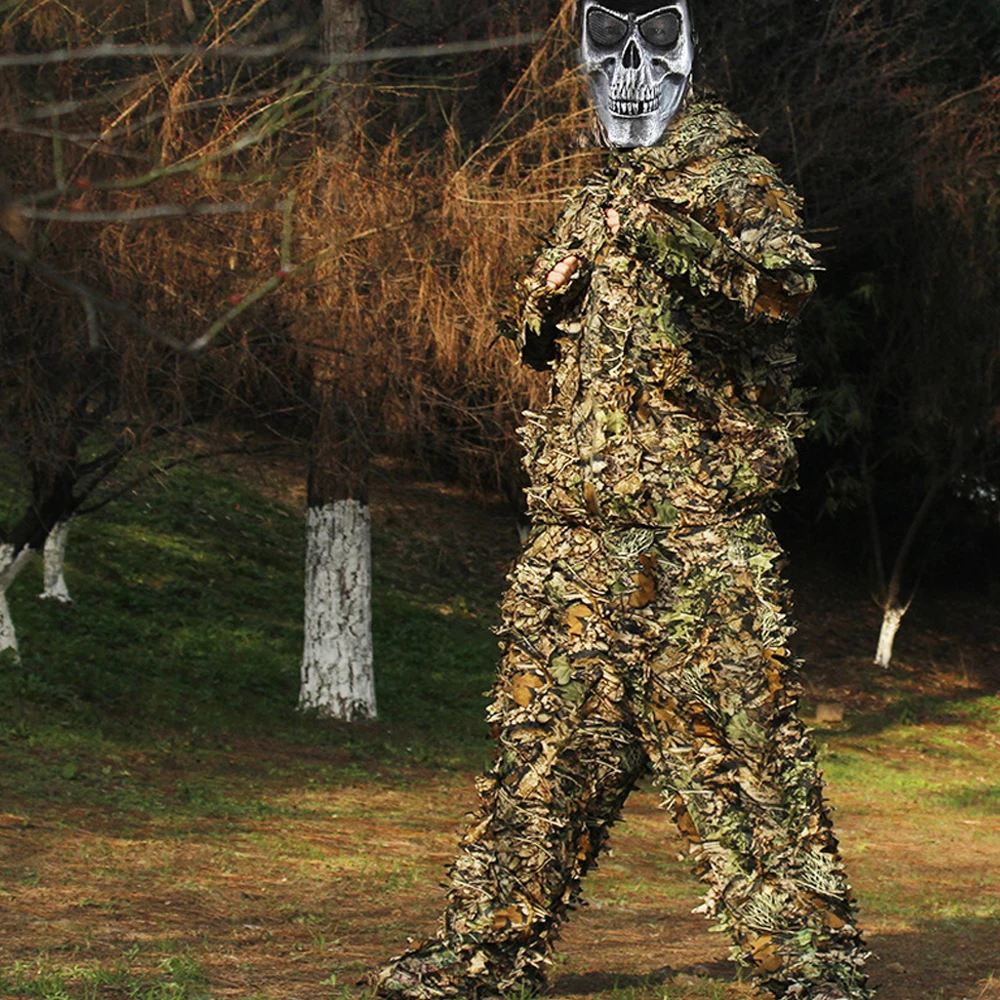

3D Camouflage set for Men Women Long Sleeve Coat Cosplay Outdoors Sport Activity Army Military Hooded Coats and Pants set