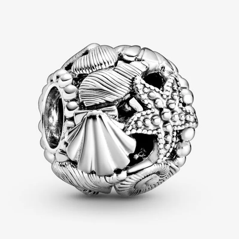 

Authentic 925 Sterling Silver Bead New Hollow Shell And Starfish Beading Fit Original Pandora Bracelet For Women Diy Jewelry