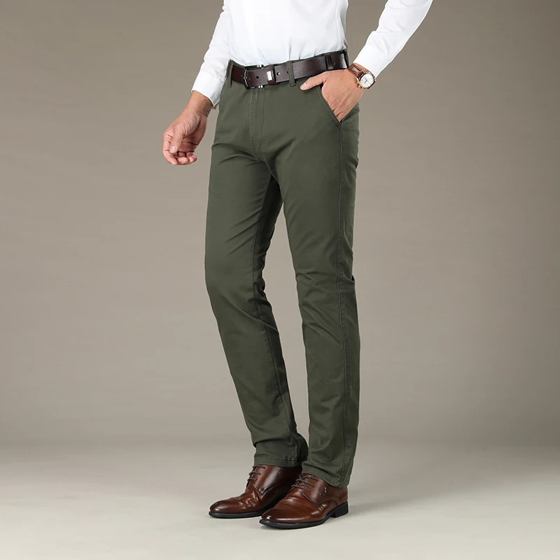Мужские брюки хлопковые прямые 4 цвета размера плюс костюм 42 44 46 бархат высокое