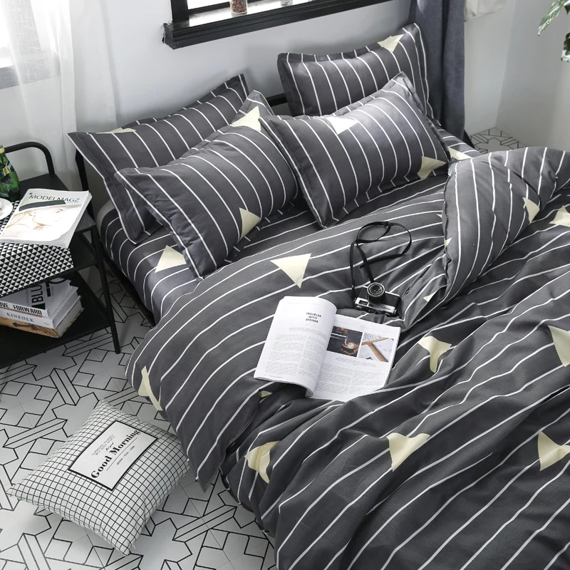 

Geometric pattern,4 Pieces Bedding Set 1 Duvet Cover ,2 Pillow Shams and 1 Bed Sheet Queen ,King ,Twin ,Full Size