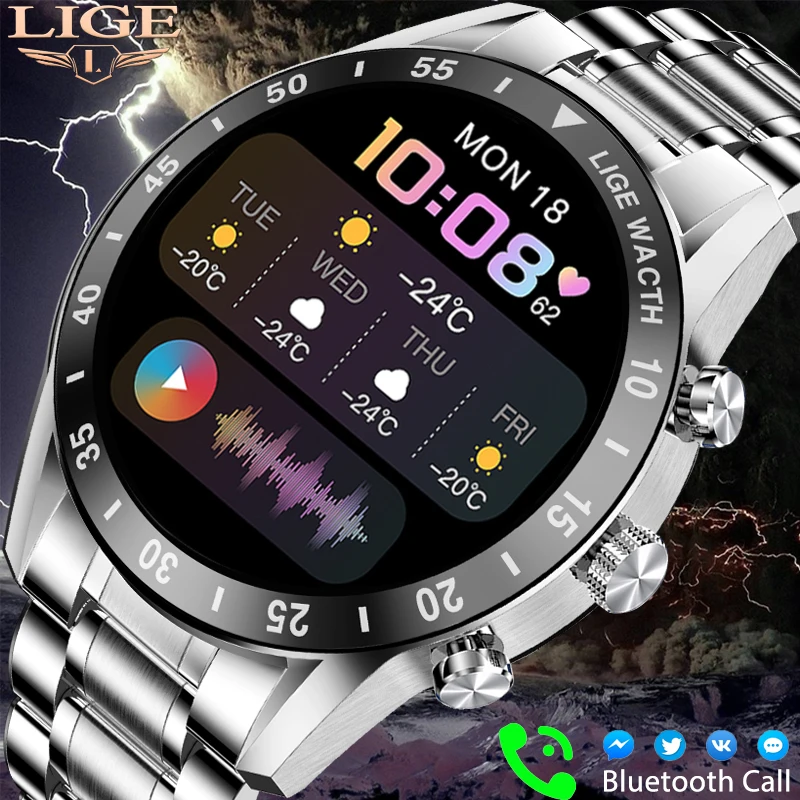 

LIGE NEW Full Touch Sports Smart Watches Men Fitness Waterproof Smartwatch Women Bluetooth Call Wristwatch For Xiaomi Huawei iOS