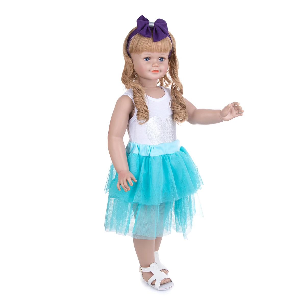 New Arrival KEIUMI Gold Wave Hair Stand Baby Dolls 78 CM Smiling Huge Toddler Girl 3-4 Years Kids Present High Quality Toys | Игрушки и