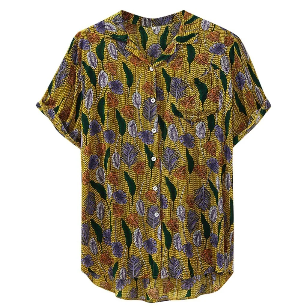 Мужская гавайская рубашка мужская повседневная с принтом Пляжная Гавайская