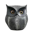 Фигурки животных в скандинавском стиле, минималистичные изделия, белая и черная сова, статуэтка из смолы, украшение для дома, миниатюрные украшения для гостиной